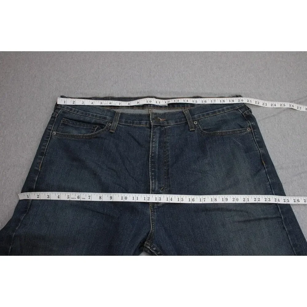Levis Jeans Mens 40 x 30 Blue Cotton Blend Stretch Straight Signature‎ Gold